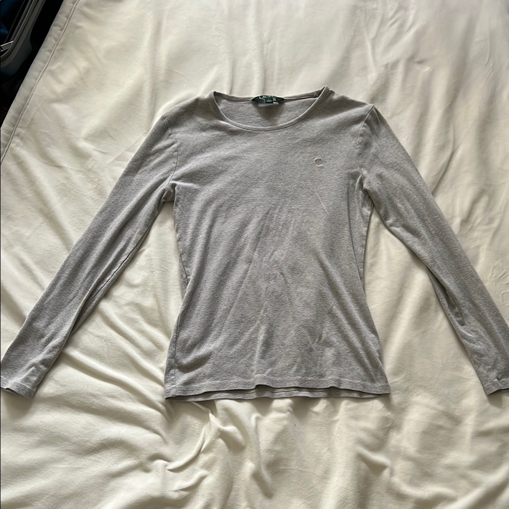 Women's Gray Long Sleeve Top